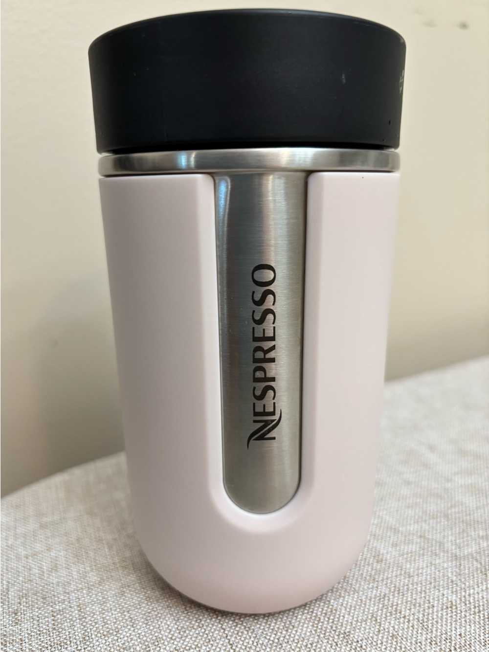 Nespresso Travel Mug in Pale Pink 14oz stainless steel